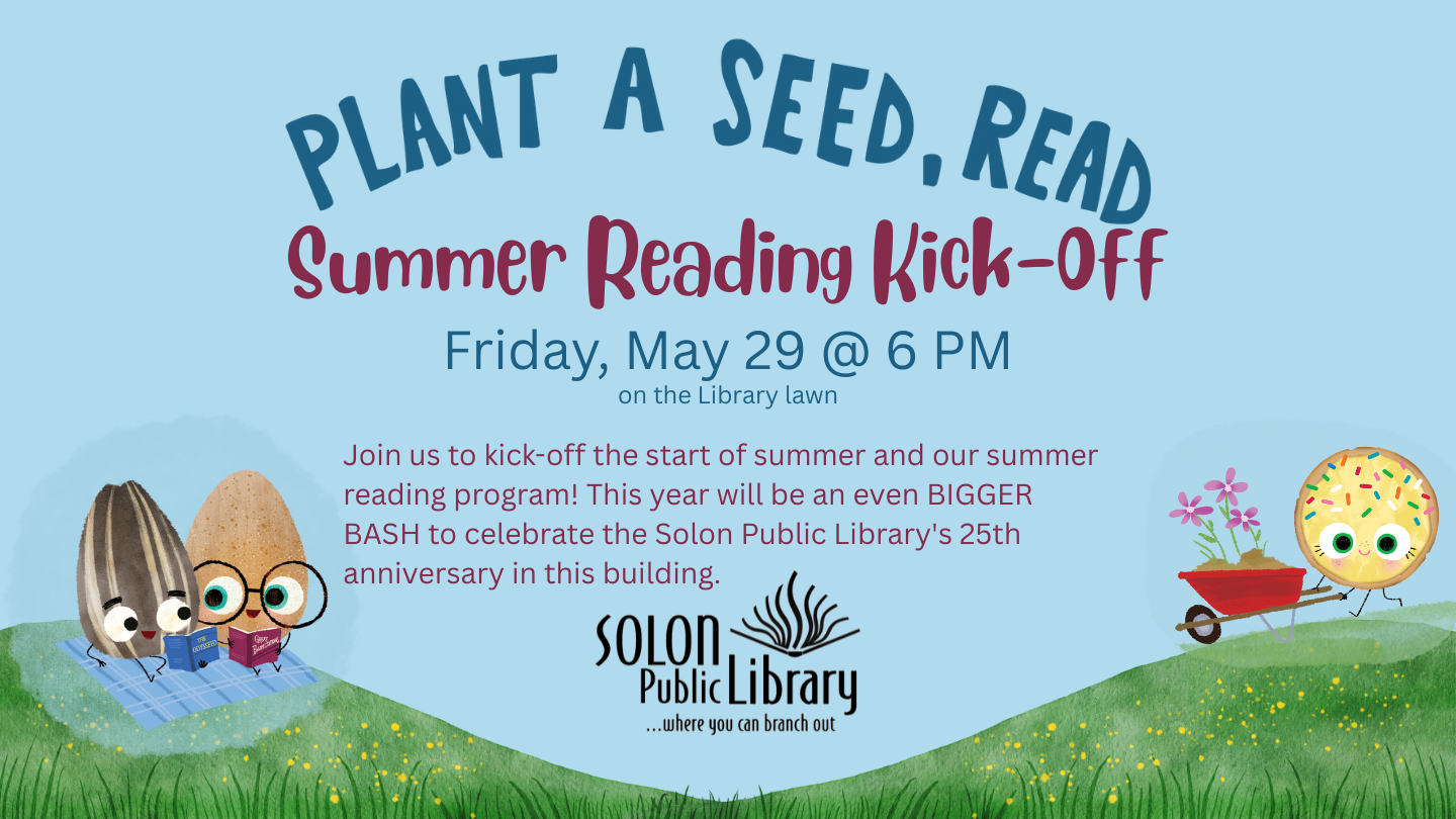 Summer Reading Kick-Off is Friday, May 29 at 6 PM
